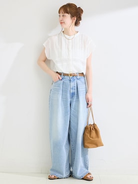 「コットン」｜ Kanakoさん（レディース・163cm）の春コーディネート