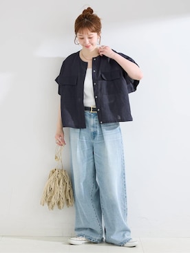 「Simplicite（サンプリシテ）のアイテム」を使った、 Kanakoさん（レディース・163cm）の夏コーディネート