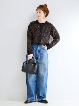 「Lee（リー）のウォッシャブル / LEE / リー 別注 DADDY PANTS（デニムパンツ、ブルー系）」を使った、 Kanakoさん（レディース・163cm）の秋コーディネート