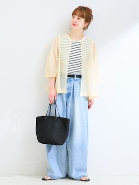「Simplicite（サンプリシテ）のアイテム」を使った、 Kanakoさん（レディース・163cm）の夏コーディネート