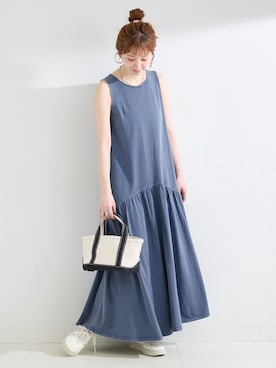 「Simplicite（サンプリシテ）のアイテム」を使った、 Kanakoさん（レディース・163cm）の夏コーディネート