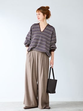 「Simplicite（サンプリシテ）のアイテム」を使った、 Kanakoさん（レディース・163cm）の秋コーディネート