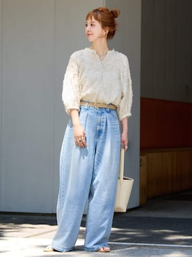 「Simplicite（サンプリシテ）のアイテム」を使った、 Kanakoさん（レディース・163cm）の夏コーディネート