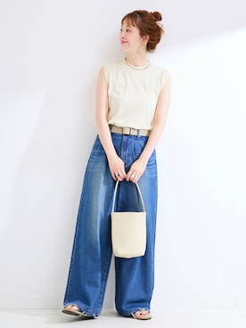 「Simplicite（サンプリシテ）のアイテム」を使った、 Kanakoさん（レディース・163cm）の夏コーディネート