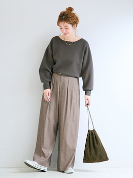 「Simplicite（サンプリシテ）のアイテム」を使った、 Kanakoさん（レディース・163cm）の秋コーディネート