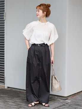 「Simplicite（サンプリシテ）のアイテム（トップス）」を使った、 Kanakoさん（レディース・163cm）の夏コーディネート