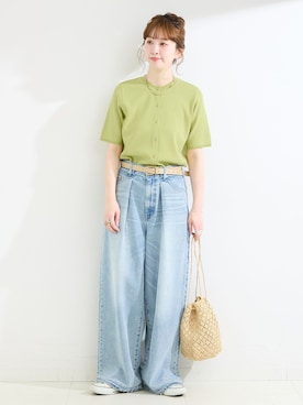 「Simplicite（サンプリシテ）のアイテム」を使った、 Kanakoさん（レディース・163cm）の夏コーディネート