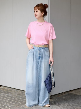 「Simplicite（サンプリシテ）のアイテム」を使った、 Kanakoさん（レディース・163cm）の夏コーディネート