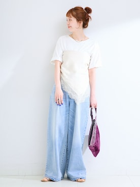 「Simplicite（サンプリシテ）のアイテム」を使った、 Kanakoさん（レディース・163cm）の夏コーディネート