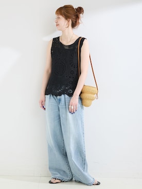 「Simplicite（サンプリシテ）のアイテム」を使った、 Kanakoさん（レディース・163cm）の夏コーディネート