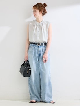 「Simplicite（サンプリシテ）のアイテム」を使った、 Kanakoさん（レディース・163cm）の夏コーディネート
