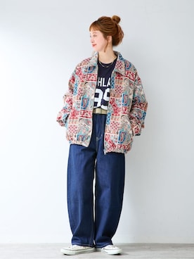 「Russell Athletic（ラッセルアスレティック）のアイテム」を使った、 Kanakoさん（レディース・163cm）の秋コーディネート