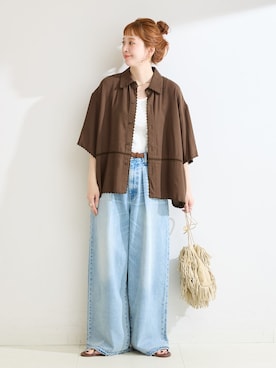 「Simplicite（サンプリシテ）のアイテム」を使った、 Kanakoさん（レディース・163cm）の夏コーディネート