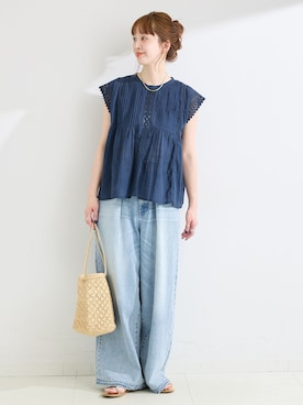 「Simplicite（サンプリシテ）のアイテム」を使った、 Kanakoさん（レディース・163cm）の夏コーディネート