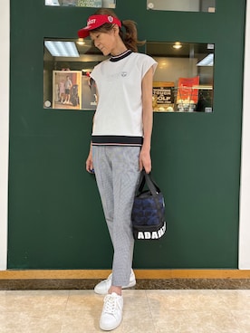 「アイテム（サンバイザー）」を使った、sioさん（レディース・165cm）の夏コーディネート