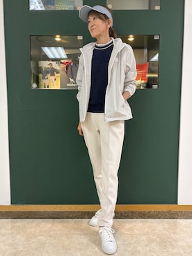 「アイテム（サンバイザー）」を使った、sioさん（レディース・165cm）の秋コーディネート