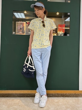 「アイテム（サンバイザー）」を使った、sioさん（レディース・165cm）の夏コーディネート