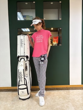 「アイテム（サンバイザー）」を使った、sioさん（レディース・165cm）の春コーディネート