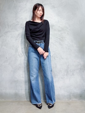 「THE SHOP TK （ザ ショップ ティーケー ）のアイテム（Tシャツ/カットソー）」を使った、misaさん（レディース・162cm）の秋コーディネート