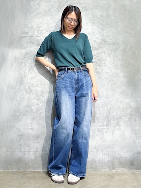 「THE SHOP TK （ザ ショップ ティーケー ）のアイテム（ニット/セーター）」を使った、misaさん（レディース・162cm）の夏コーディネート