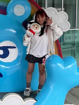 「Lallana（ララーナ）のLame coco mini skort/ラメココミニスコート（スカート、グレー系）」を使った、WAKOさん（レディース・152cm）の春コーディネート