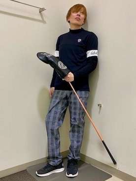 「adabat（アダバット）の【新レーベル ADABAT NAVY】UVカット/吸水速乾 アームラインモックネックプルオーバー（Tシャツ/カットソー、ブラック系）」を使った、Yさんの春コーディネート