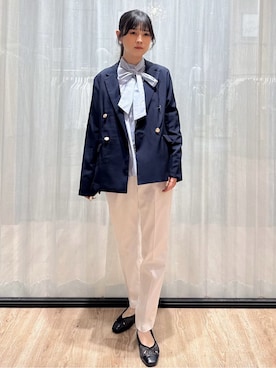 「index（インデックス）のアイテム（テーラードジャケット）」を使った、ぞうげさん（レディース・158cm）の春コーディネート