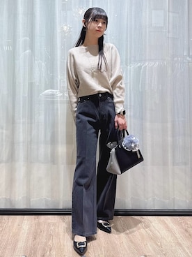 「アイテム（チャーム、グレー系）」を使った、ぞうげさん（レディース・158cm）の冬コーディネート