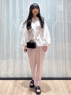 「HusHusH（ハッシュアッシュ）のアイテム」を使った、ぞうげさん（レディース・158cm）の春コーディネート