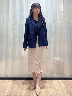 「index（インデックス）のアイテム（テーラードジャケット）」を使った、ぞうげさん（レディース・158cm）の春コーディネート