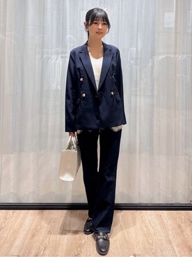 「index（インデックス）のアイテム（テーラードジャケット）」を使った、ぞうげさん（レディース・158cm）の春コーディネート