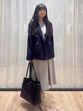 「index（インデックス）のアイテム（テーラードジャケット）」を使った、ぞうげさん（レディース・158cm）の春コーディネート
