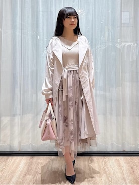 「アイテム（ノーカラーコート）」を使った、ぞうげさん（レディース・158cm）の冬コーディネート