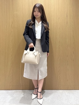 「index（インデックス）のアイテム（テーラードジャケット）」を使った、ゆいさん（レディース・153cm）の春コーディネート