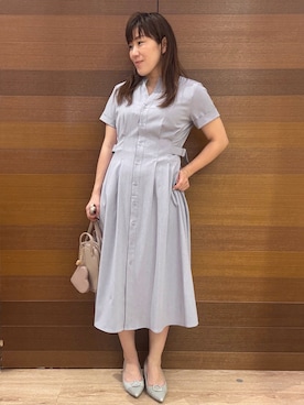 「アイテム（パンプス、グレー系）」を使った、maichiさん（レディース・156cm）の夏コーディネート