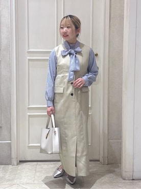 「HusHusH（ハッシュアッシュ）のアイテム（パンツ）」を使った、ちこさん（レディース・151cm）の春コーディネート