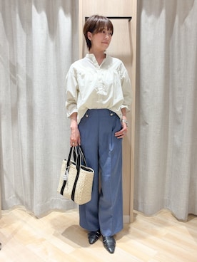 「tk.TAKEO KIKUCHI（ティーケータケオキクチ）のアイテム」を使った、ヨッコさん（レディース・160cm）の春コーディネート