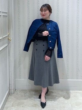 「couture brooch（クチュールブローチ）のアイテム」を使った、Layjuさん（レディース・155cm）の春コーディネート