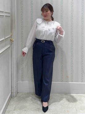 「couture brooch（クチュールブローチ）のアイテム」を使った、Layjuさん（レディース・155cm）の冬コーディネート