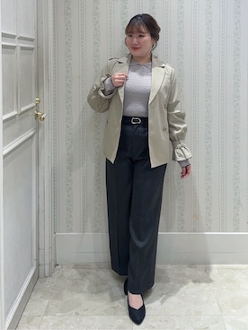 「couture brooch（クチュールブローチ）のアイテム」を使った、Layjuさん（レディース・155cm）の春コーディネート