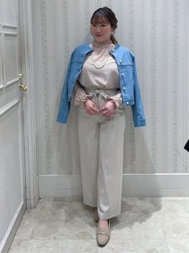 「couture brooch（クチュールブローチ）のアイテム」を使った、Layjuさん（レディース・155cm）の冬コーディネート