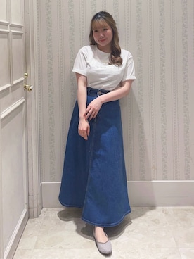 「SOMETHING（サムシング）のアイテム」を使った、Layjuさん（レディース・155cm）の春コーディネート