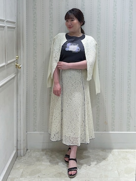 「couture brooch（クチュールブローチ）のアイテム」を使った、Layjuさん（レディース・155cm）の春コーディネート