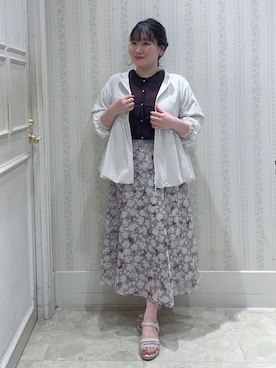 「アイテム（ブルゾン、ホワイト系）」を使った、Layjuさん（レディース・155cm）の夏コーディネート