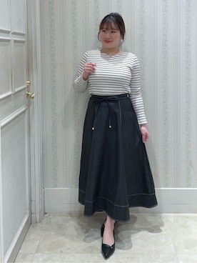 「couture brooch（クチュールブローチ）のアイテム」を使った、Layjuさん（レディース・155cm）の春コーディネート