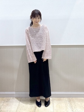「LEPSIM（レプシィム）のファーライニングミュール　1049230（その他シューズ、ブラック系）」を使った、Shiraさん（レディース・166cm）の秋コーディネート