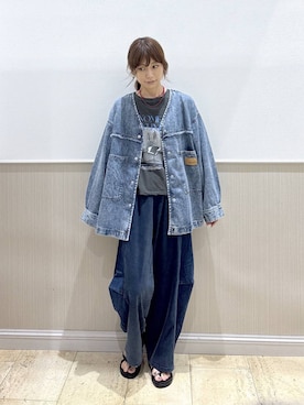 「LEPSIM（レプシィム）のガラスビーズロングネックレス　1023644（ネックレス、レッド系）」を使った、Shiraさん（レディース・166cm）の夏コーディネート