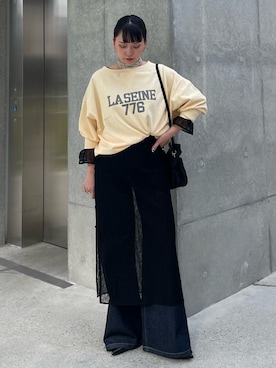 「Rouge vif（ルージュヴィフ）のアイテム」を使った、RUKAさん（レディース・160cm）の春コーディネート