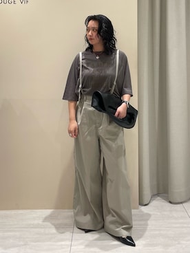 「Rouge vif（ルージュヴィフ）のアイテム」を使った、RUKAさん（レディース・160cm）の春コーディネート