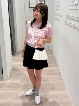 「LACOSTE（ラコステ）のアイテム」を使った、YUNAさん（レディース・150cm）の春コーディネート
